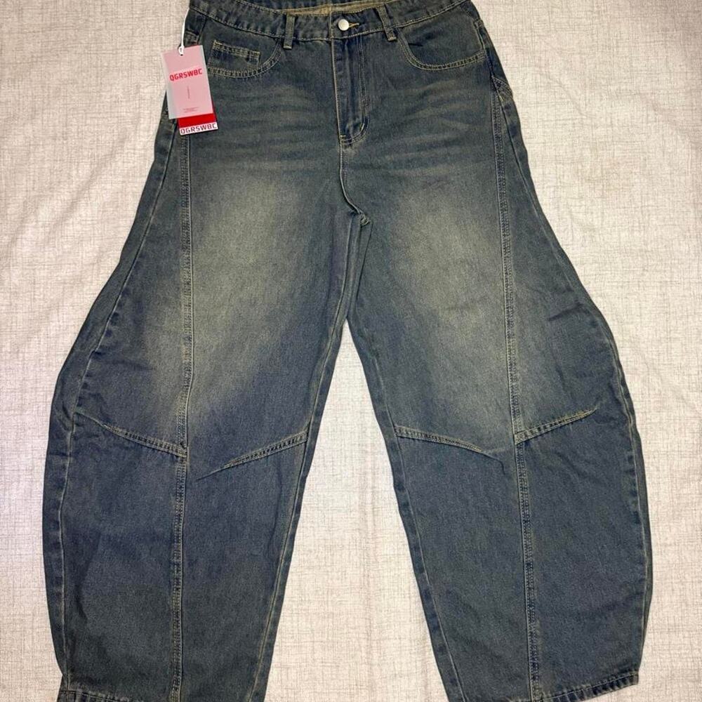 Qgrswbc NWT Barrel Leg Jeans